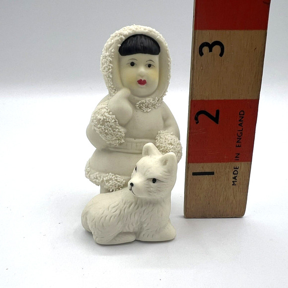 Lot of 2 Vintage Arctic Kids of Alaska Bisque Porcelain Eskimo Ornaments Figures - Picture 6 of 11